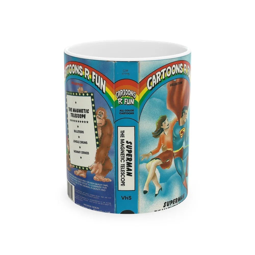 CARTOONS R FUN COLLECTION SUPERMAN THE MAGNETIC TELESCOPE (VHS COVER) - White Coffee Mug-11oz-Go Mug Yourself