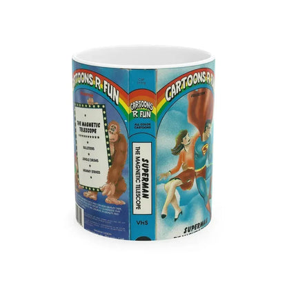 CARTOONS R FUN COLLECTION SUPERMAN THE MAGNETIC TELESCOPE (VHS COVER) - White Coffee Mug 11oz - Go Mug Yourself