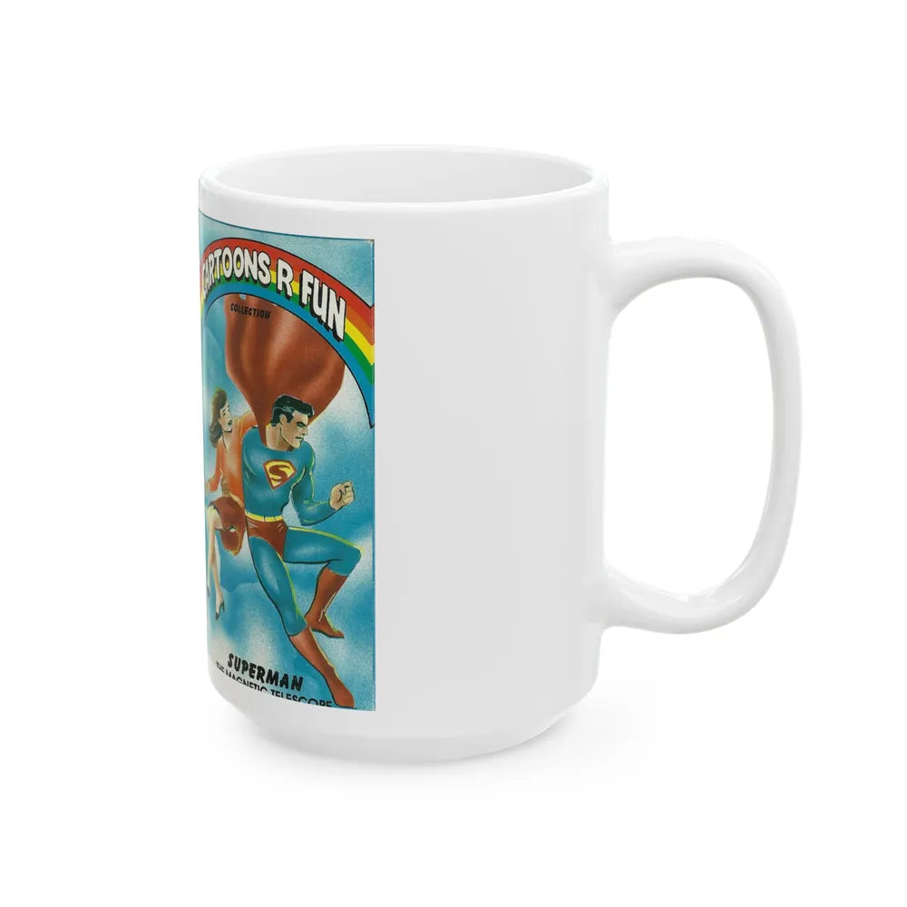 CARTOONS R FUN COLLECTION SUPERMAN THE MAGNETIC TELESCOPE (VHS COVER) - White Coffee Mug-Go Mug Yourself