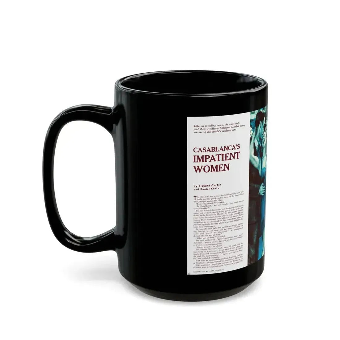 Casablanca's Impatient Women, Men magazine, c. 1958 - Black Coffee Mug - Go Mug Yourself