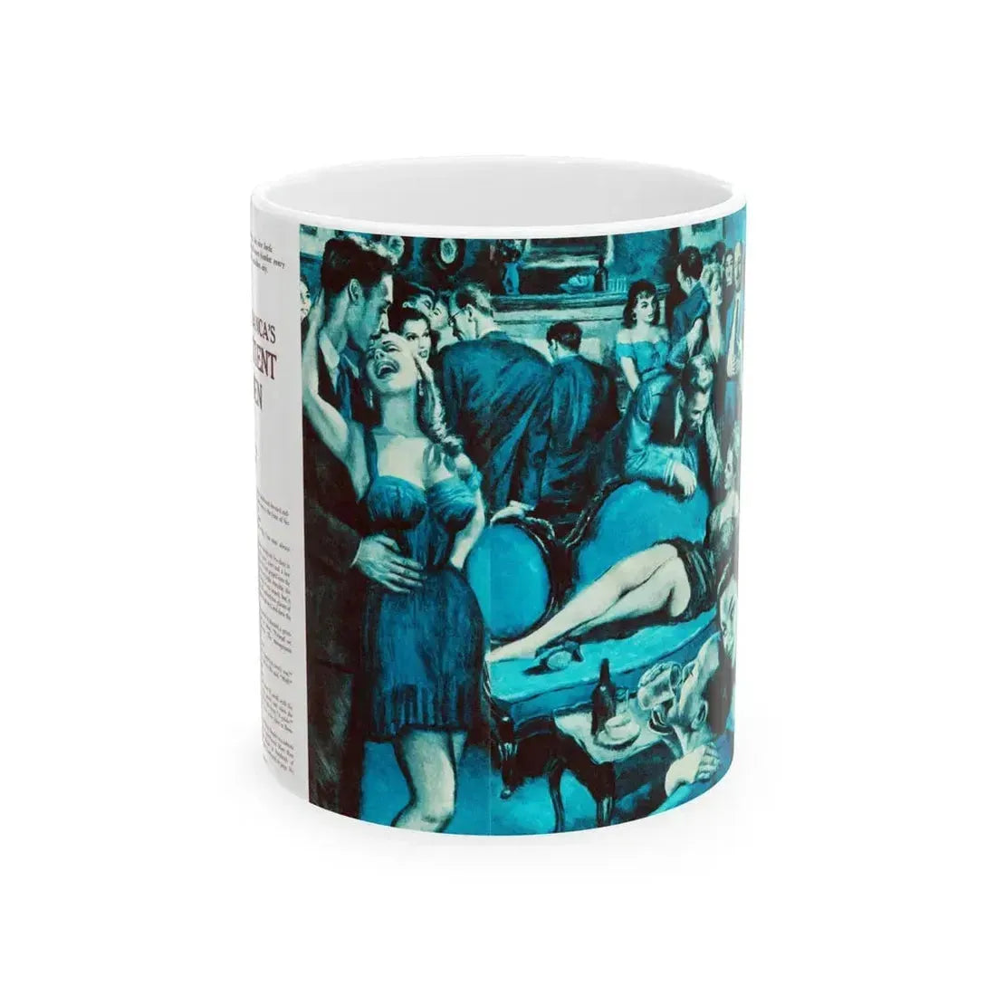 Casablanca's Impatient Women, Men magazine, c. 1958 - White Coffee Mug 11oz - Go Mug Yourself