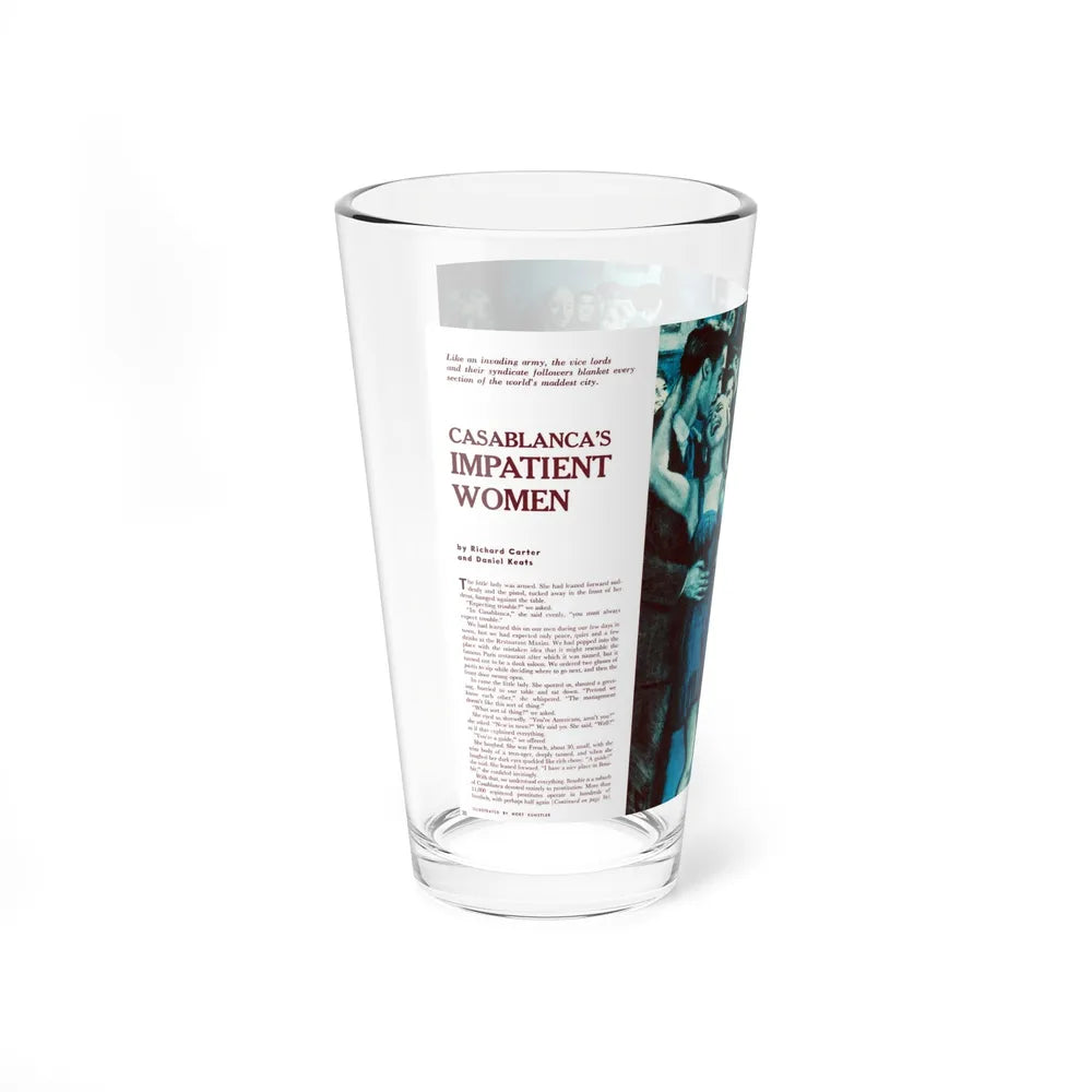 Casablanca's Impatient Women, Men magazine, c. 1958 (Magazine Illustration) Pint Glass 16oz-Go Mug Yourself