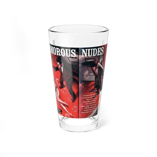 Case of the Amorous Nudes, Stag magazine, December 1963 (Magazine Illustration) Pint Glass 16oz 16oz - Go Mug Yourself