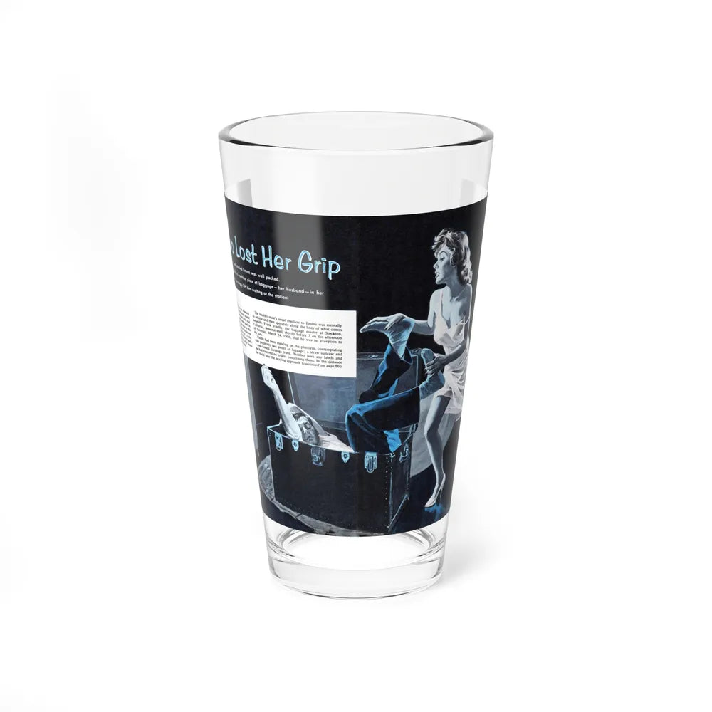 Case of the Girls Who Lost Her Grip (Magazine Illustration) Pint Glass 16oz-16oz-Go Mug Yourself