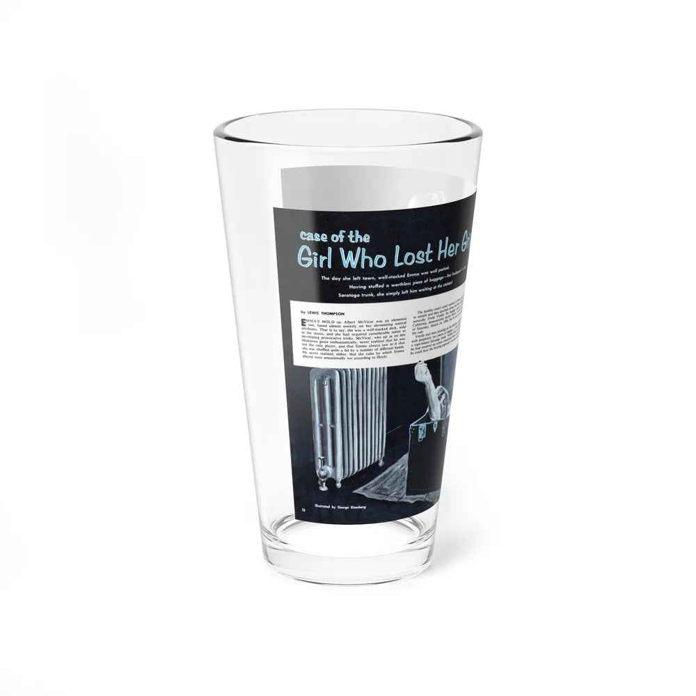 Case of the Girls Who Lost Her Grip (Magazine Illustration) Pint Glass 16oz-Go Mug Yourself