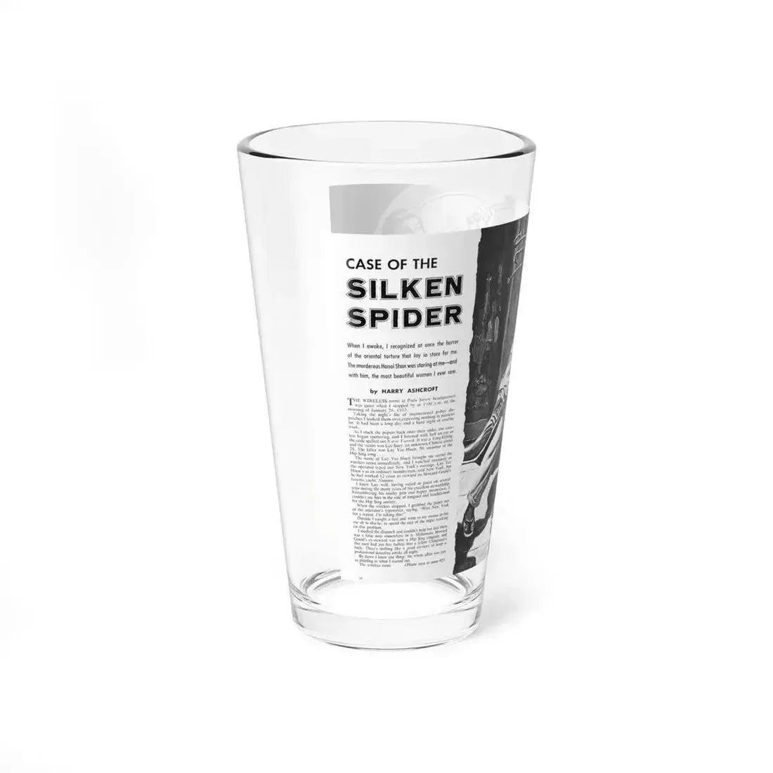Case of the Silken Spider, Man's Illustrated, November 1958 (Magazine Illustration) Pint Glass 16oz - Go Mug Yourself