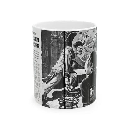 Case of the Silken Spider, Man's Illustrated, November 1958 - White Coffee Mug 11oz - Go Mug Yourself