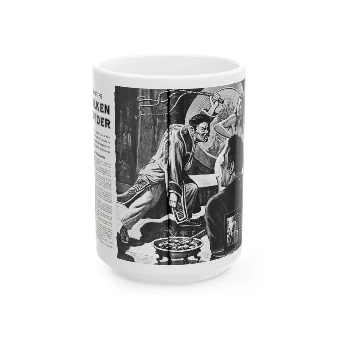 Case of the Silken Spider, Man's Illustrated, November 1958 - White Coffee Mug 15oz - Go Mug Yourself