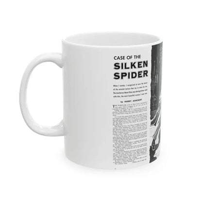 Case of the Silken Spider, Man's Illustrated, November 1958 - White Coffee Mug - Go Mug Yourself