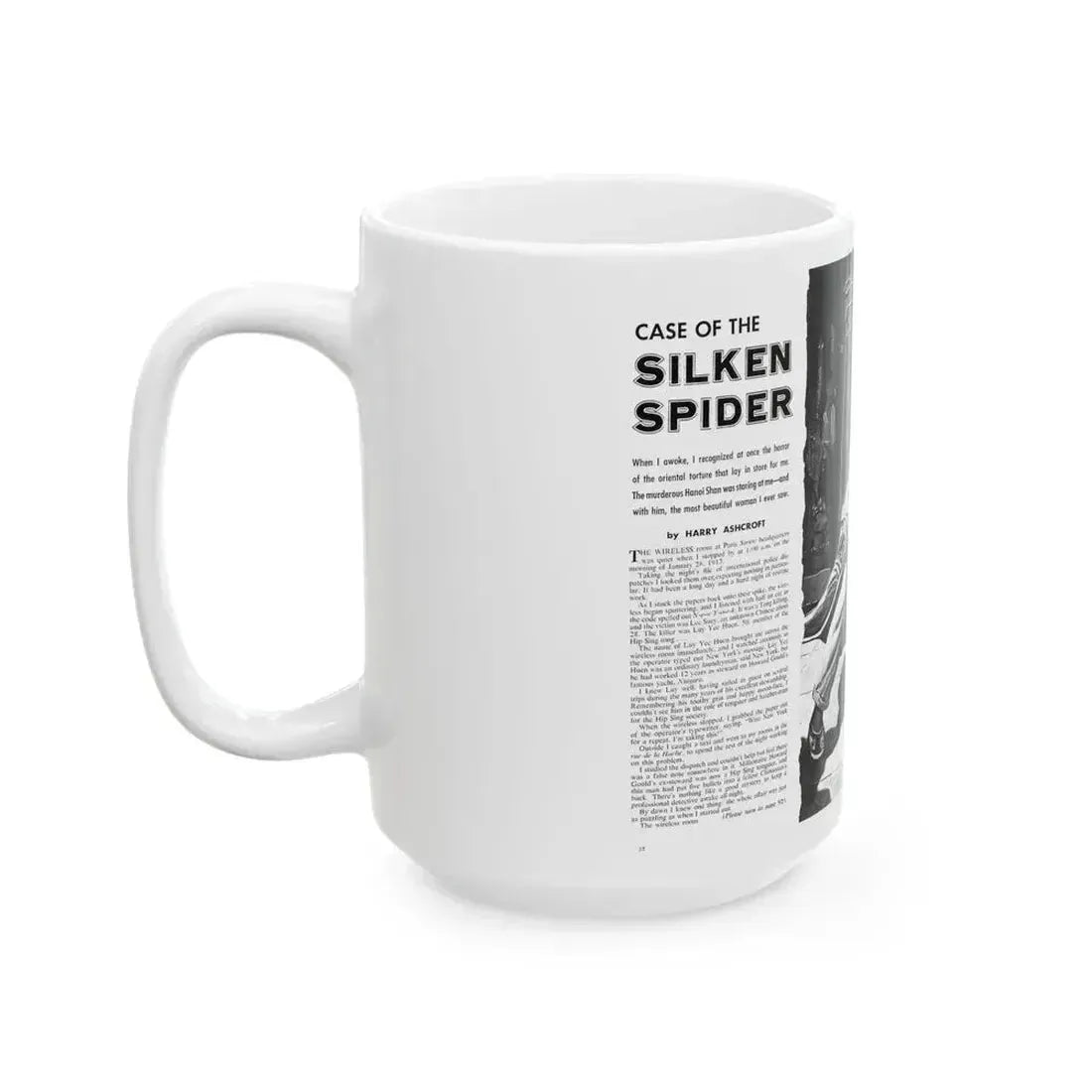 Case of the Silken Spider, Man's Illustrated, November 1958 - White Coffee Mug - Go Mug Yourself