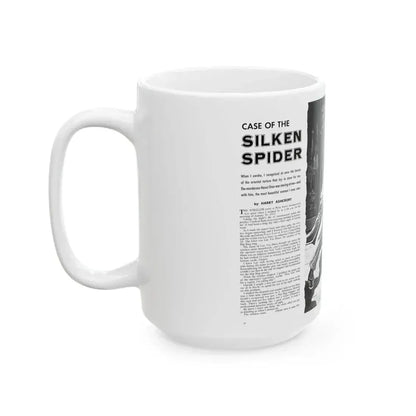 Case of the Silken Spider, Man's Illustrated, November 1958 - White Coffee Mug - Go Mug Yourself