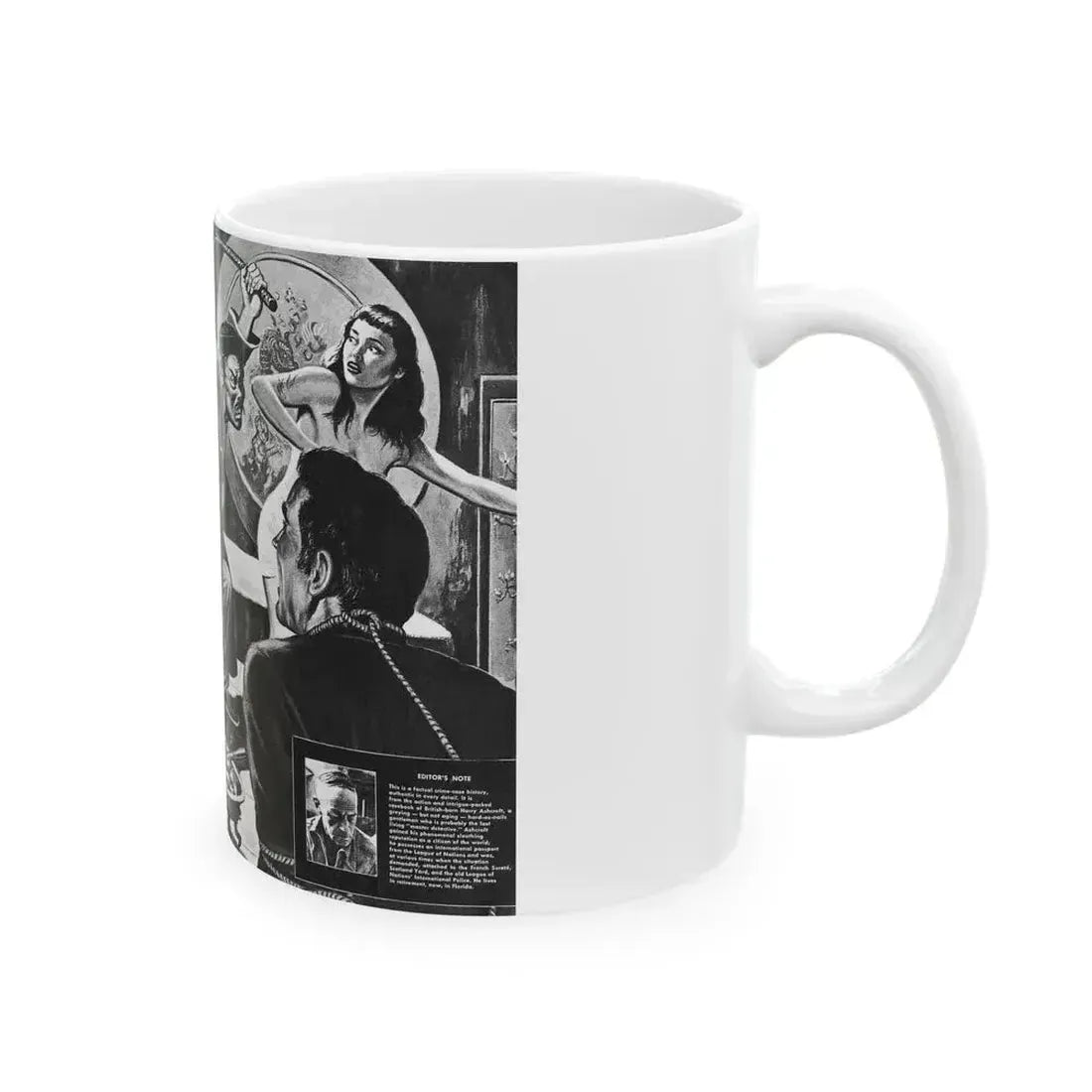 Case of the Silken Spider, Man's Illustrated, November 1958 - White Coffee Mug - Go Mug Yourself