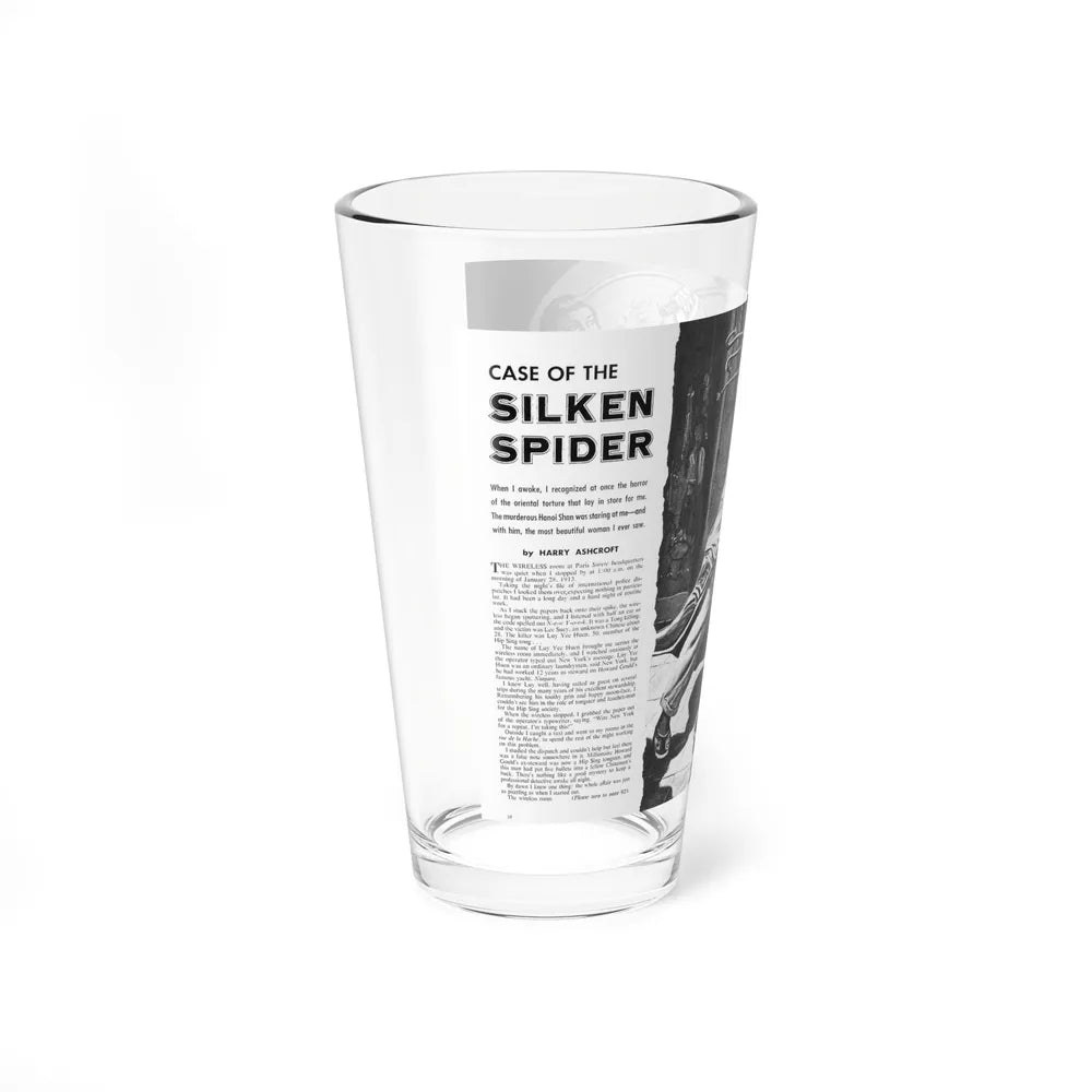 Case of the Silken Spider, Man's Illustrated, November 1958 (Magazine Illustration) Pint Glass 16oz-Go Mug Yourself