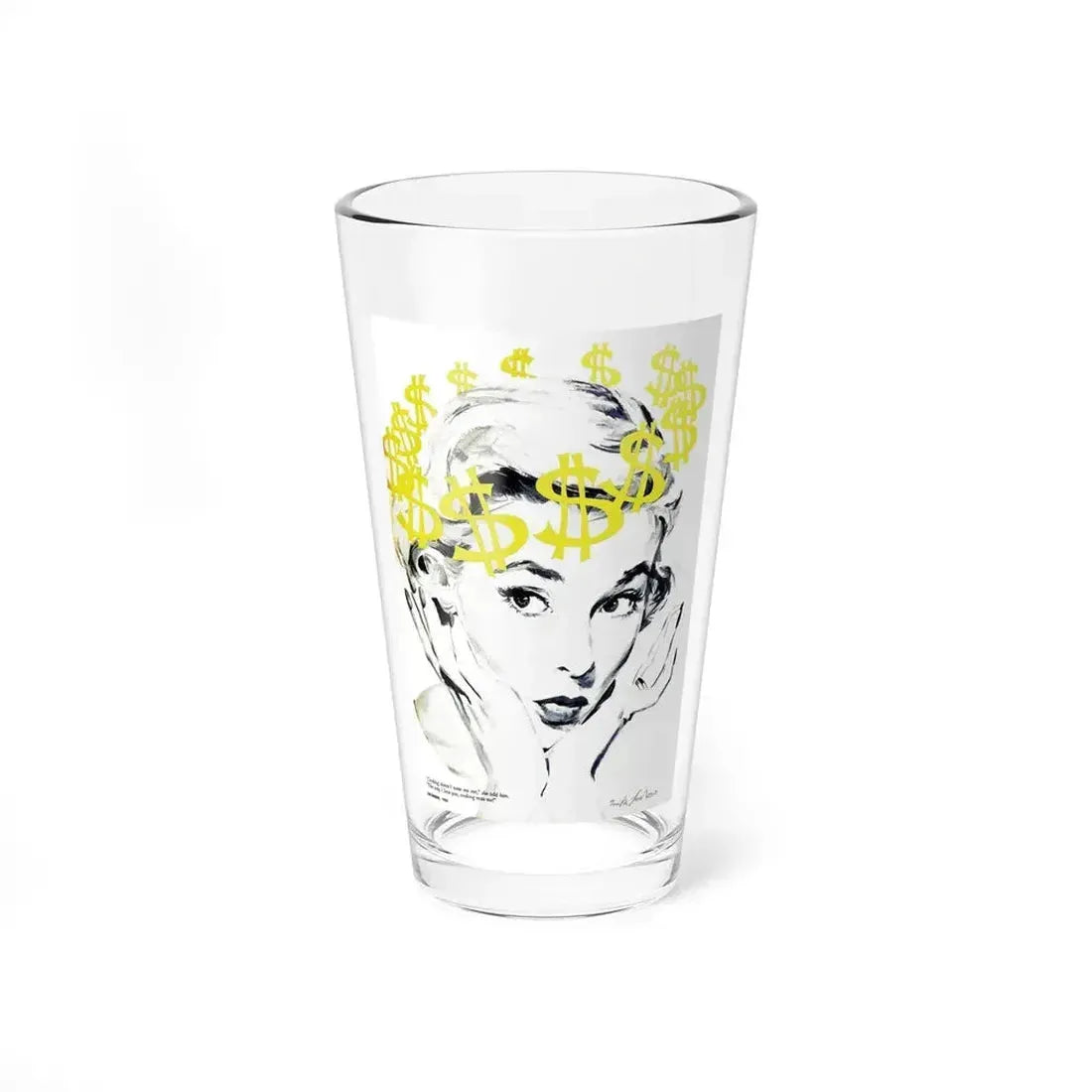 Cash, etc, Woman's Day, December 1955 (Magazine Illustration) Pint Glass 16oz 16oz - Go Mug Yourself