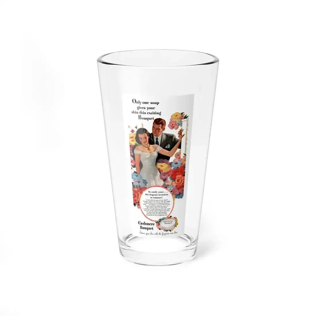 Cashmere Bouquet ad, Woman's Home Companion, May 1948 (Magazine Illustration) Pint Glass 16oz 16oz - Go Mug Yourself
