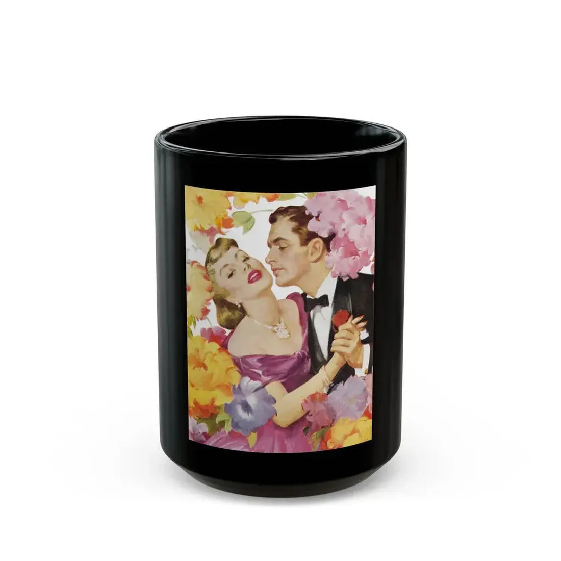 Cashmere Bouquet Soap ad, Cosmopolitan, August 1952_ detail - Black Coffee Mug 15oz - Go Mug Yourself