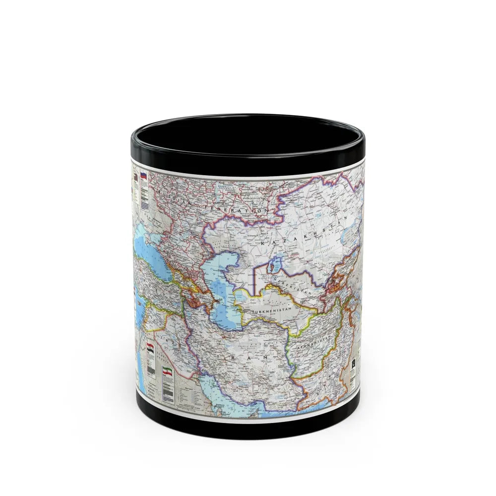 Caspian Region- Promise and Peril (1999) (Map) Black Coffee Mug-11oz-Go Mug Yourself