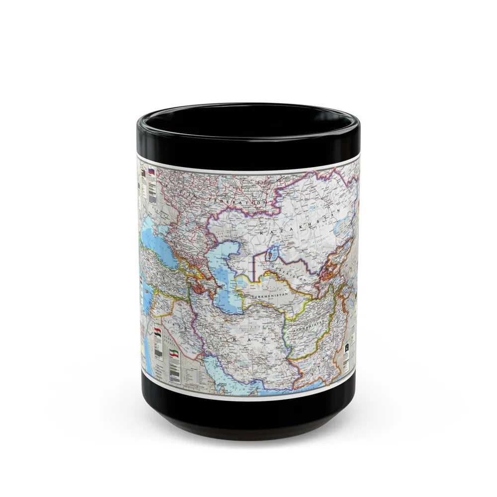 Caspian Region- Promise and Peril (1999) (Map) Black Coffee Mug-15oz-Go Mug Yourself