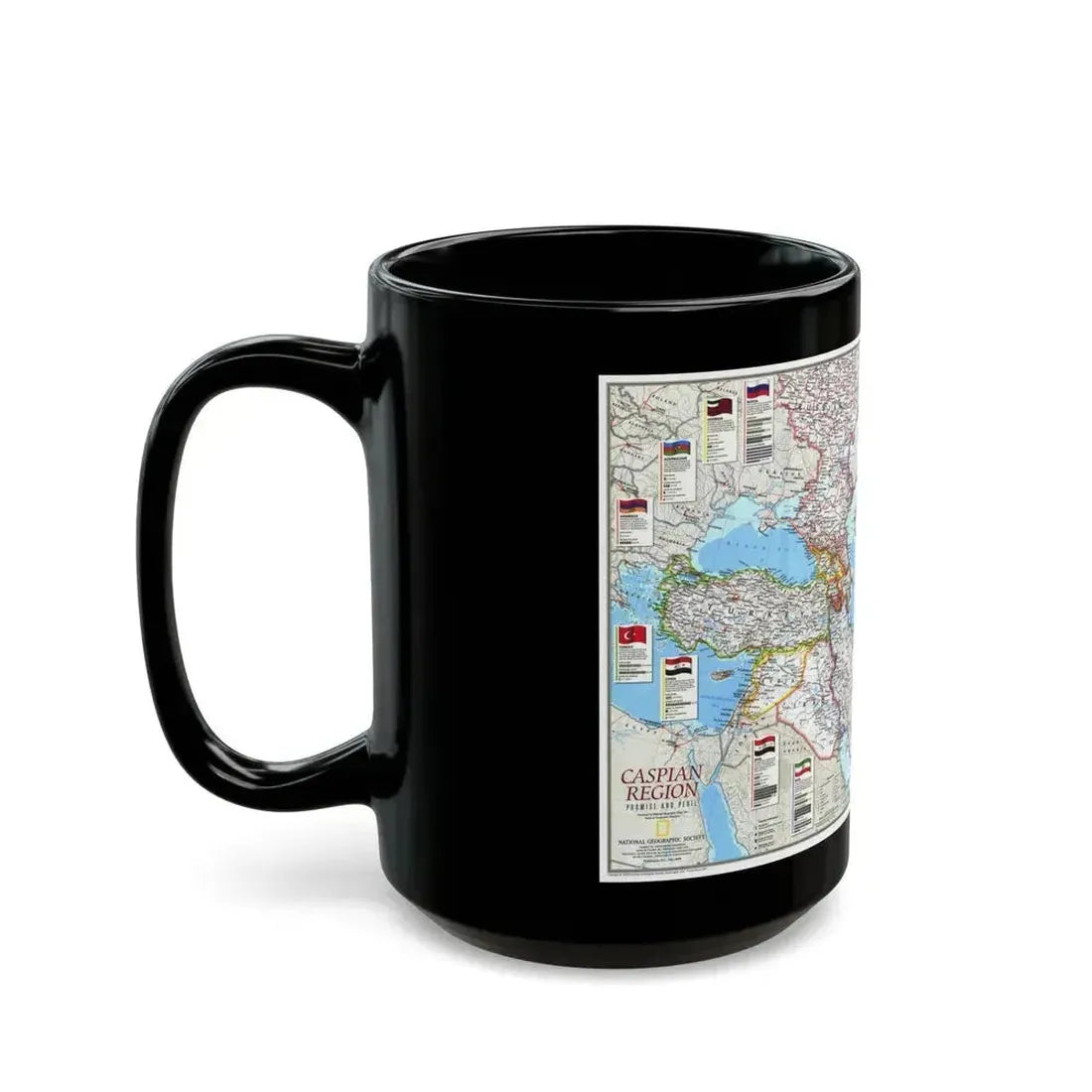 Caspian Region- Promise and Peril (1999) (Map) Black Coffee Mug - Go Mug Yourself