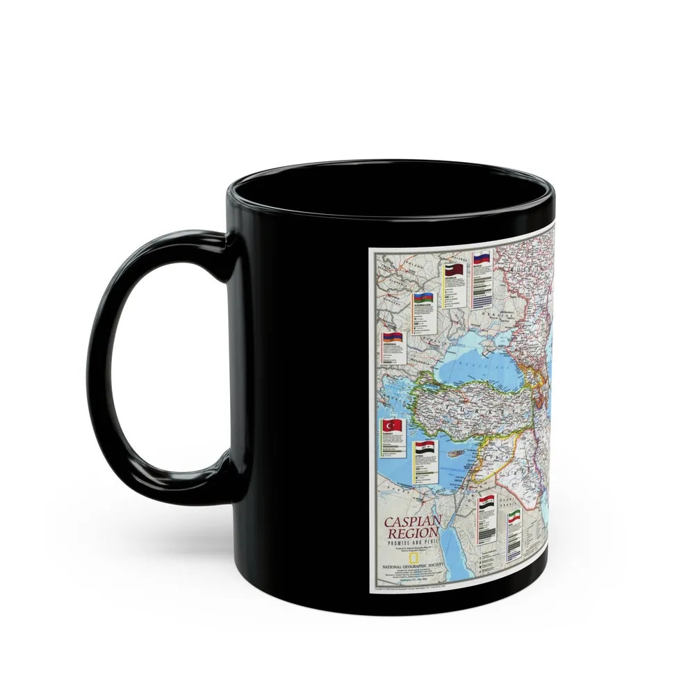 Caspian Region- Promise and Peril (1999) (Map) Black Coffee Mug-Go Mug Yourself