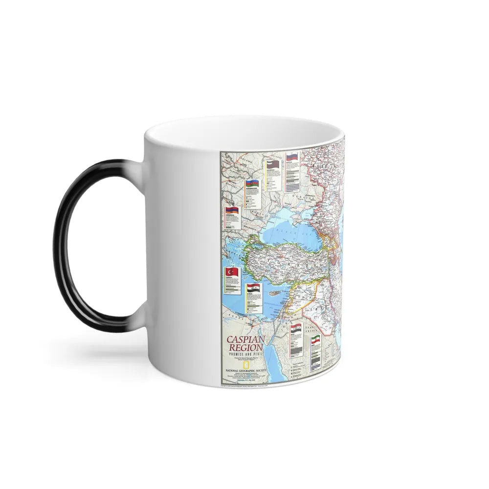 Caspian Region- Promise and Peril (1999) (Map) Color Changing Mug 11oz-Go Mug Yourself