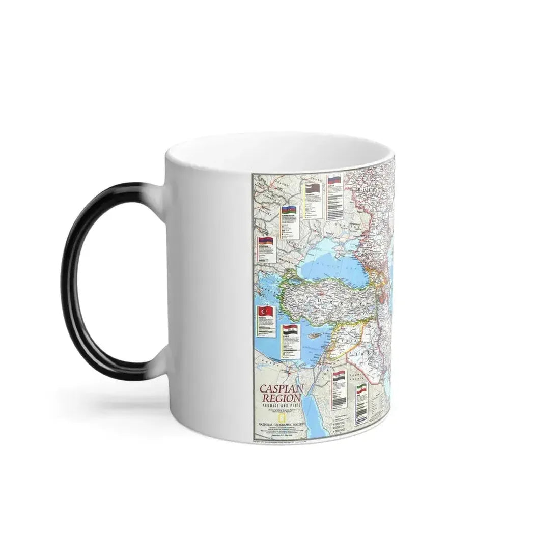 Caspian Region- Promise and Peril (1999) (Map) Color Changing Mug 11oz - Go Mug Yourself
