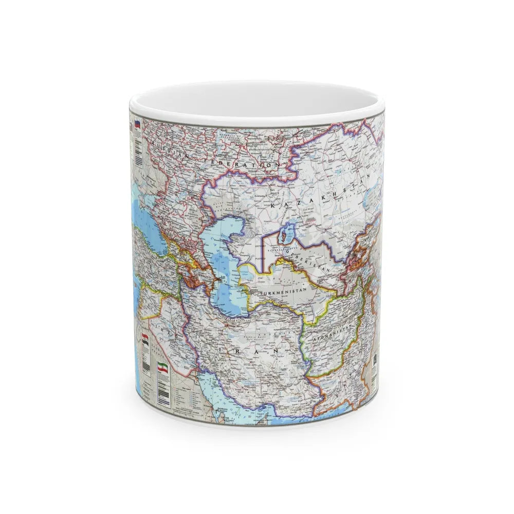 Caspian Region- Promise and Peril (1999) (Map) White Coffee Mug-11oz-Go Mug Yourself