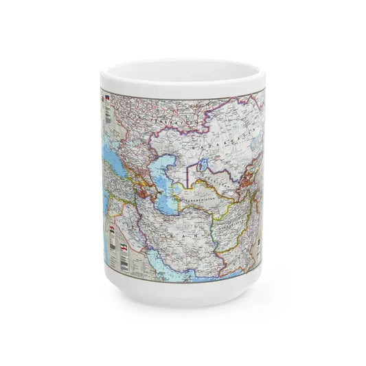Caspian Region- Promise and Peril (1999) (Map) White Coffee Mug 15oz - Go Mug Yourself