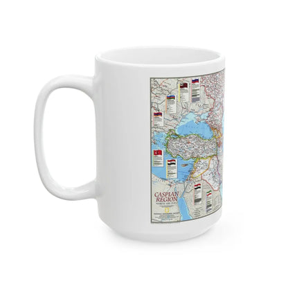 Caspian Region- Promise and Peril (1999) (Map) White Coffee Mug-Go Mug Yourself