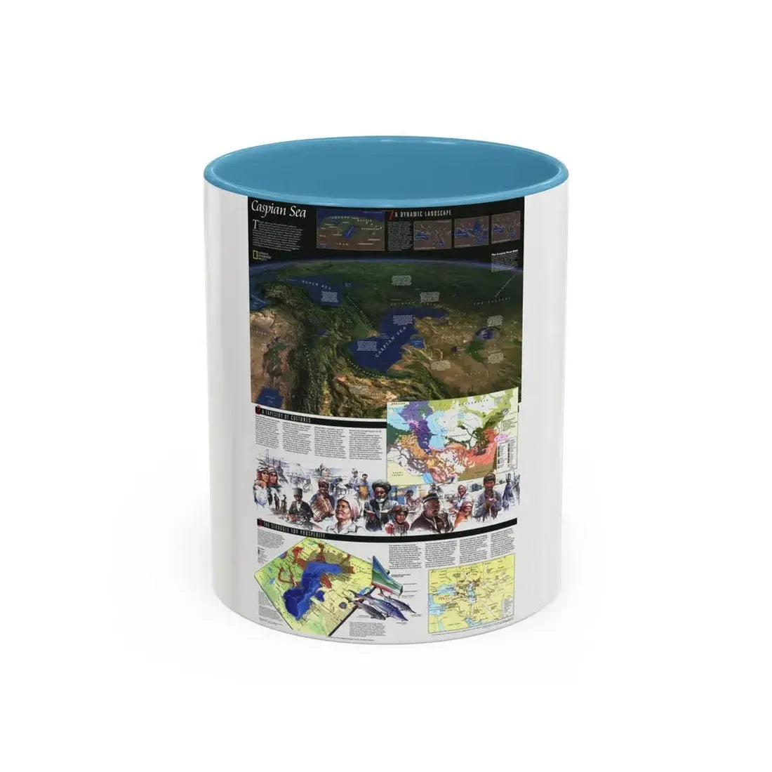 Caspian Sea (1999) (Map) Accent Coffee Mug 11oz Light Blue - Go Mug Yourself