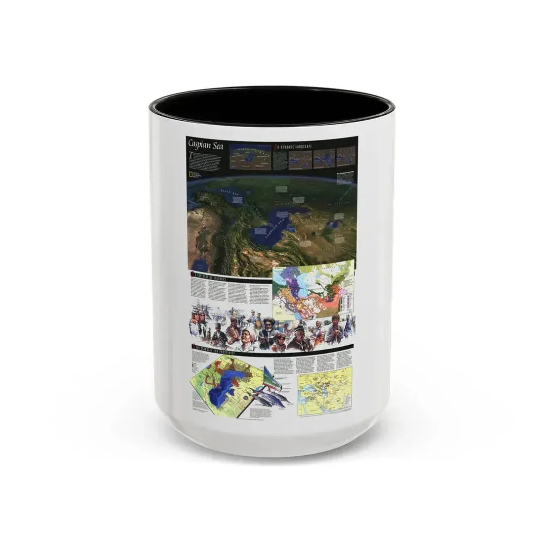 Caspian Sea (1999) (Map) Accent Coffee Mug 15oz Black - Go Mug Yourself