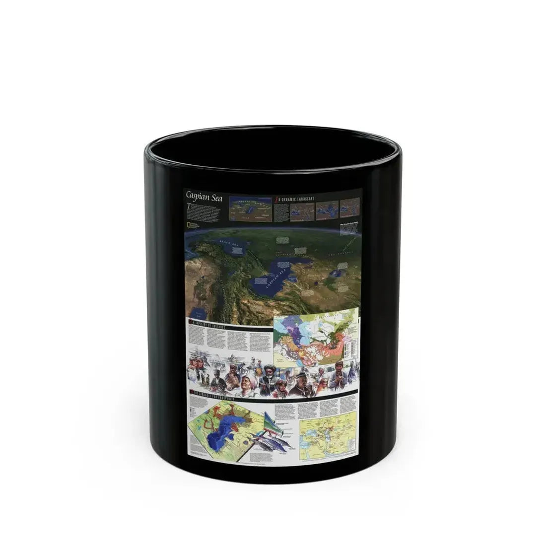 Caspian Sea (1999) (Map) Black Coffee Mug 11oz - Go Mug Yourself