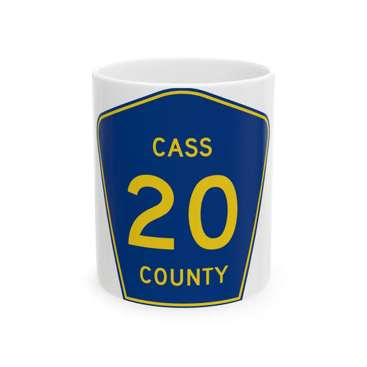 Cass County Route 20 ND (North Dakota) (Road Sign) White Coffee Mug 11oz - Go Mug Yourself