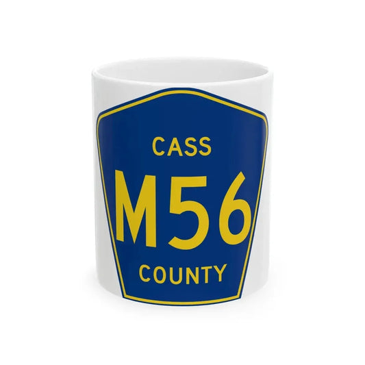 Cass County Route M56 IA (Iowa) (Road Sign) White Coffee Mug 11oz - Go Mug Yourself