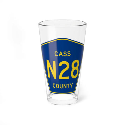 Cass County Route N28 IA (Iowa) (Road Sign) Pint Glass 16oz 16oz - Go Mug Yourself