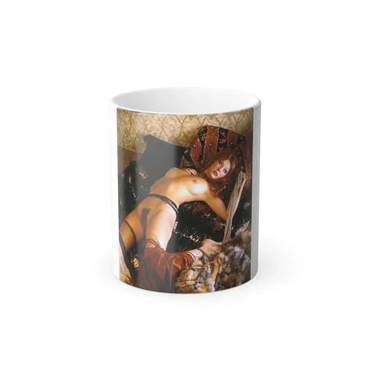 Cassandra Peterson #29 - Nude High Society Photo Shoot '74 (Vintage Female Icon) Color Changing Coffee Mug 11oz - Go Mug Yourself