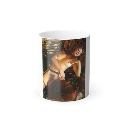 Cassandra Peterson #31 - Nude High Society Photo Shoot '74 (Vintage Female Icon) Color Changing Coffee Mug 11oz - Go Mug Yourself