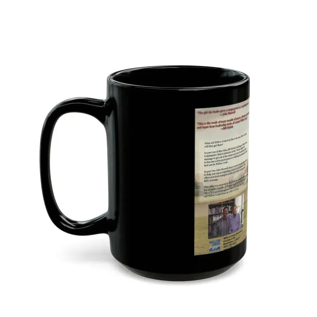 CASTING A COURAGEOUS VISION WITH BILL HYBELS AND JOHN MAXWELL (VHS COVER) - Black Coffee Mug - Go Mug Yourself