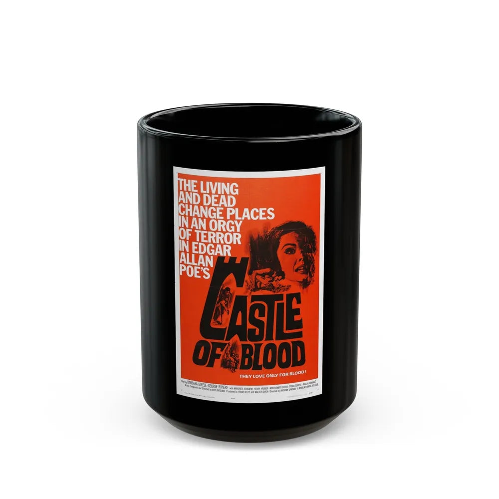 CASTLE OF BLOOD 1964 Movie Poster - Black Coffee Mug-15oz-Go Mug Yourself