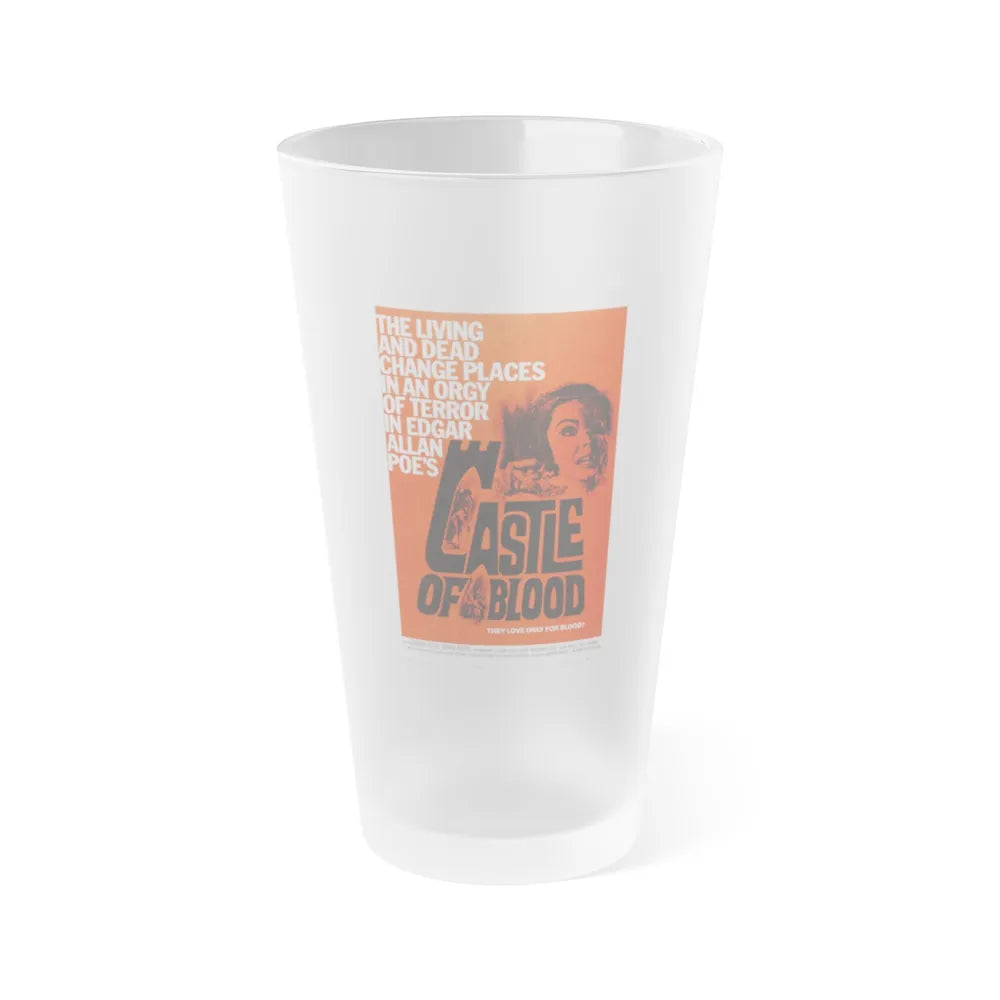 CASTLE OF BLOOD 1964 Movie Poster - Frosted Pint Glass 16oz-16oz-Frosted-Go Mug Yourself