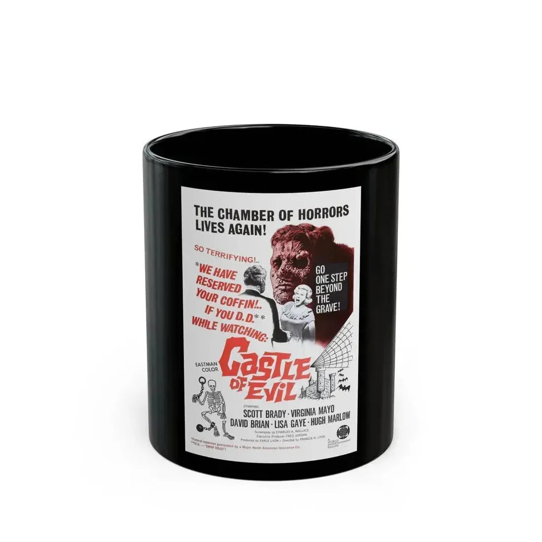 CASTLE OF EVIL 1966 Movie Poster - Black Coffee Mug 11oz - Go Mug Yourself