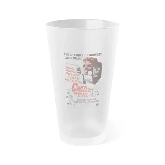 CASTLE OF EVIL 1966 Movie Poster - Frosted Pint Glass 16oz 16oz Frosted - Go Mug Yourself
