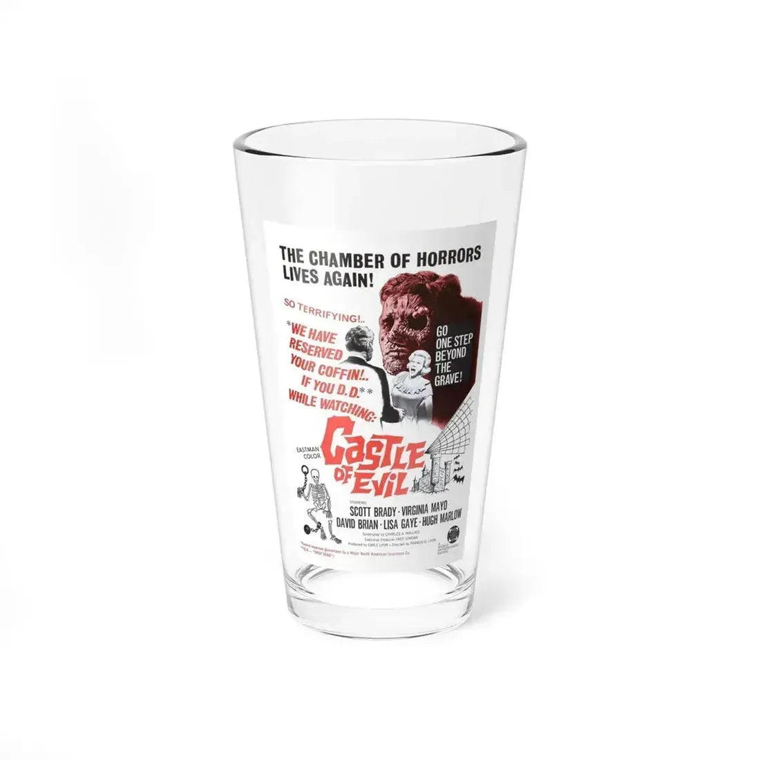 CASTLE OF EVIL 1966 Movie Poster - Pint Glass 16oz 16oz - Go Mug Yourself