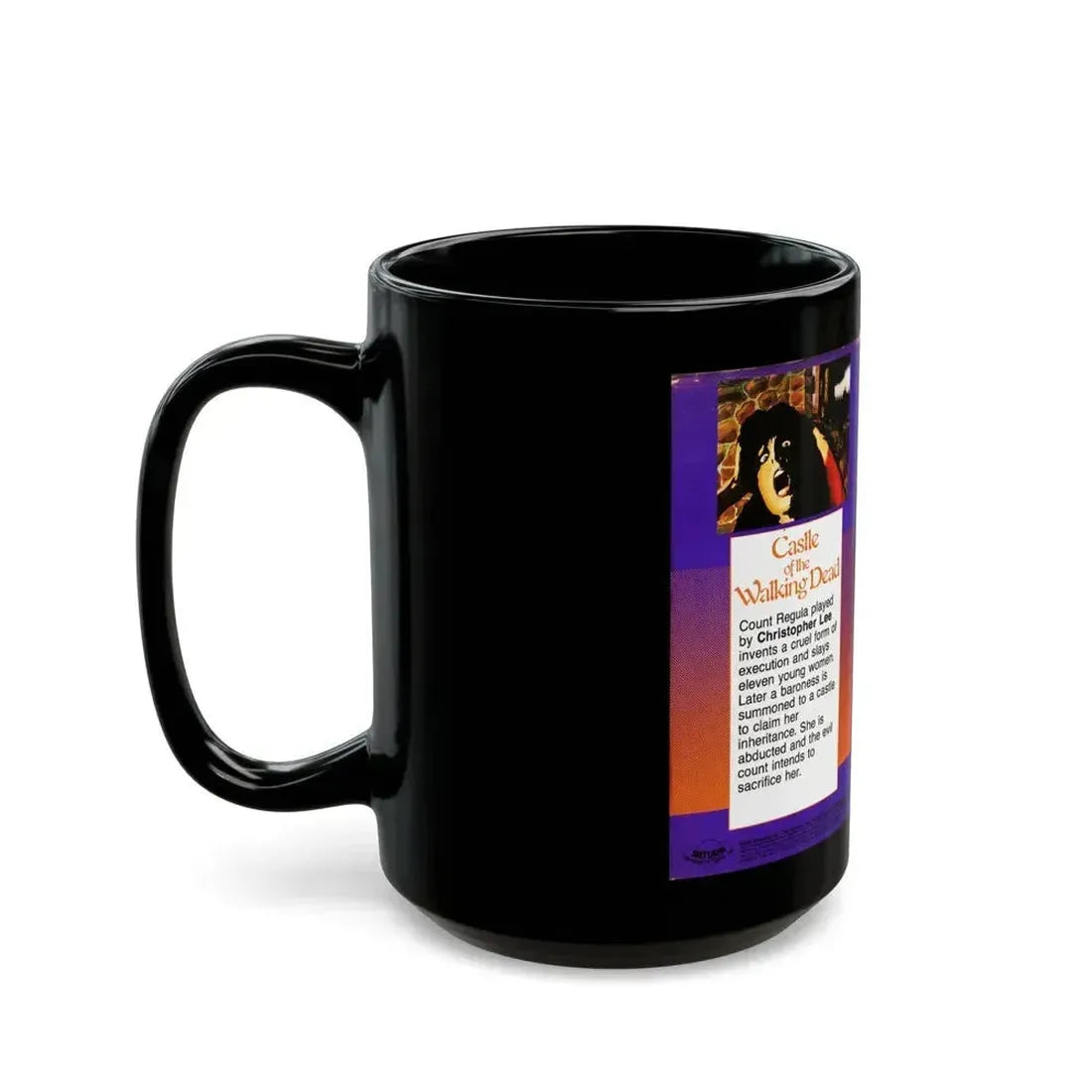 CASTLE OF THE WALKING DEAD SATURN PRODUCTIONS INC (VHS COVER) - Black Coffee Mug - Go Mug Yourself