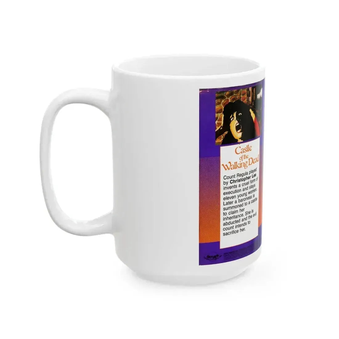 CASTLE OF THE WALKING DEAD SATURN PRODUCTIONS INC (VHS COVER) - White Coffee Mug - Go Mug Yourself