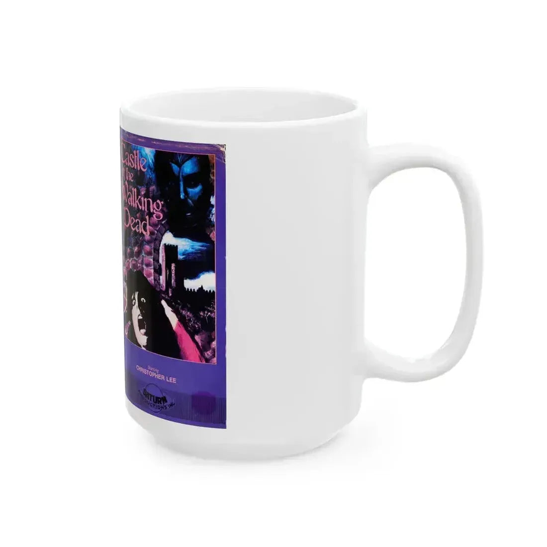 CASTLE OF THE WALKING DEAD SATURN PRODUCTIONS INC (VHS COVER) - White Coffee Mug - Go Mug Yourself