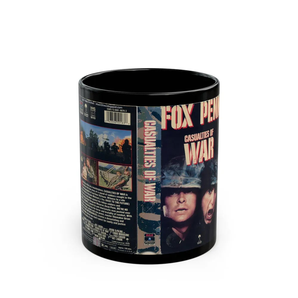 CASUALTIES OF WAR (VHS COVER) - Black Coffee Mug-11oz-Go Mug Yourself