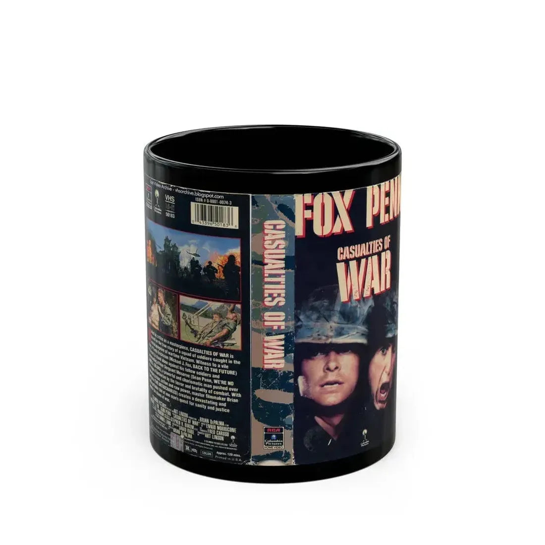 CASUALTIES OF WAR (VHS COVER) - Black Coffee Mug 11oz - Go Mug Yourself