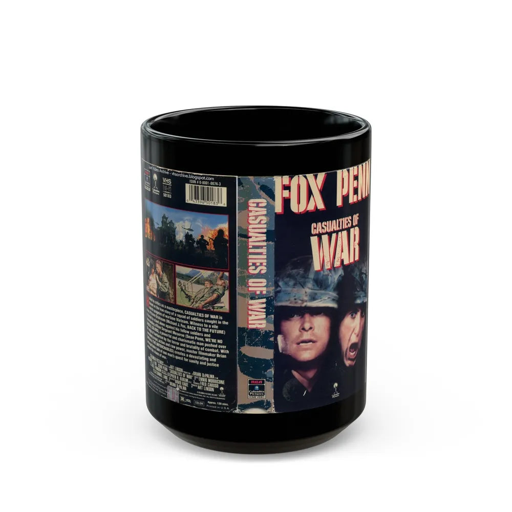 CASUALTIES OF WAR (VHS COVER) - Black Coffee Mug-15oz-Go Mug Yourself