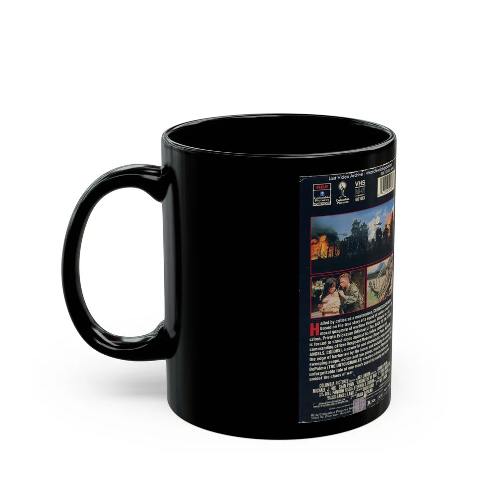 CASUALTIES OF WAR (VHS COVER) - Black Coffee Mug-Go Mug Yourself